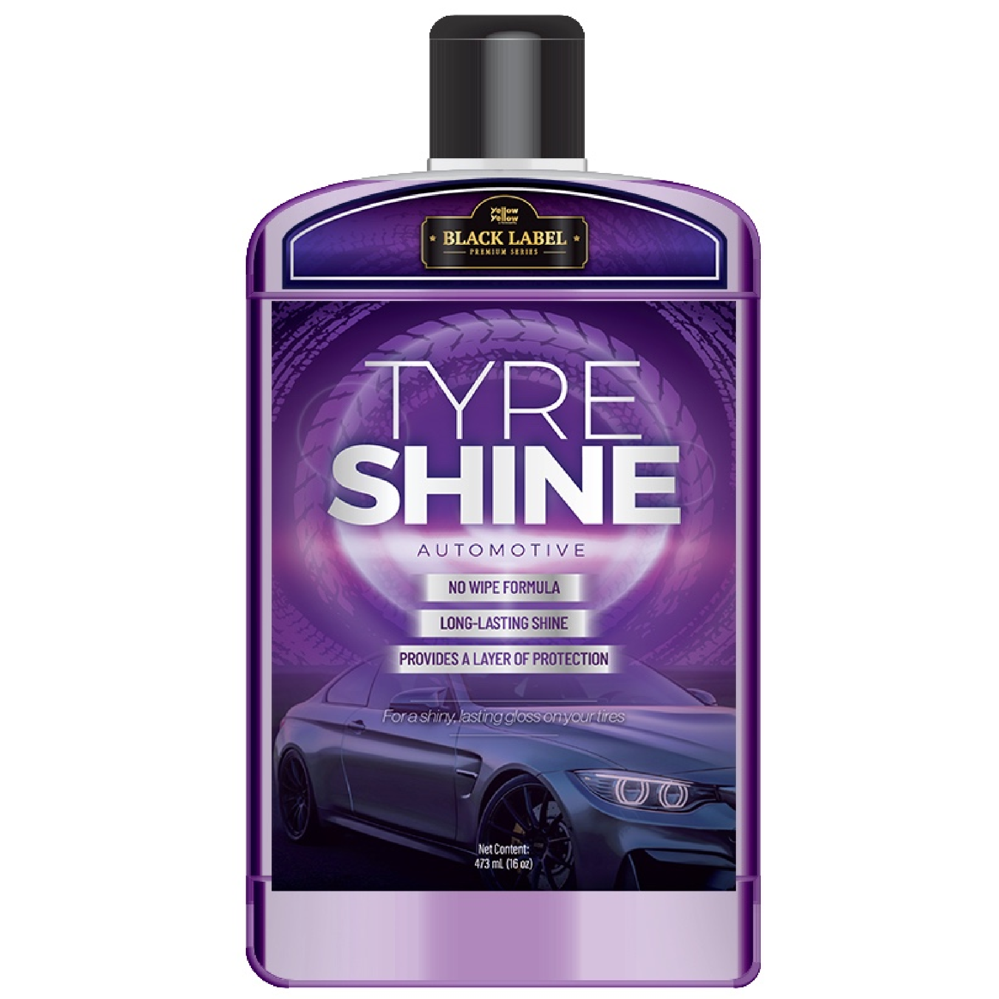 Yellowyellow BLACK LABEL TYRE SHINE Solution 473ML (BLACK & GLOSS)